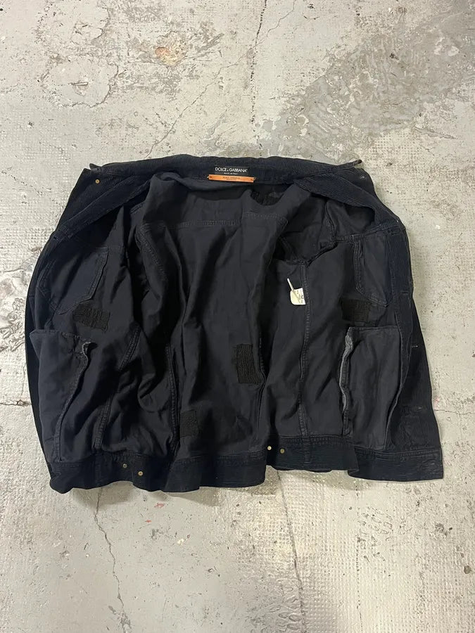 2000s Dolce & Gabbana Black Distressed Denim Jacket rrfoUmu 7