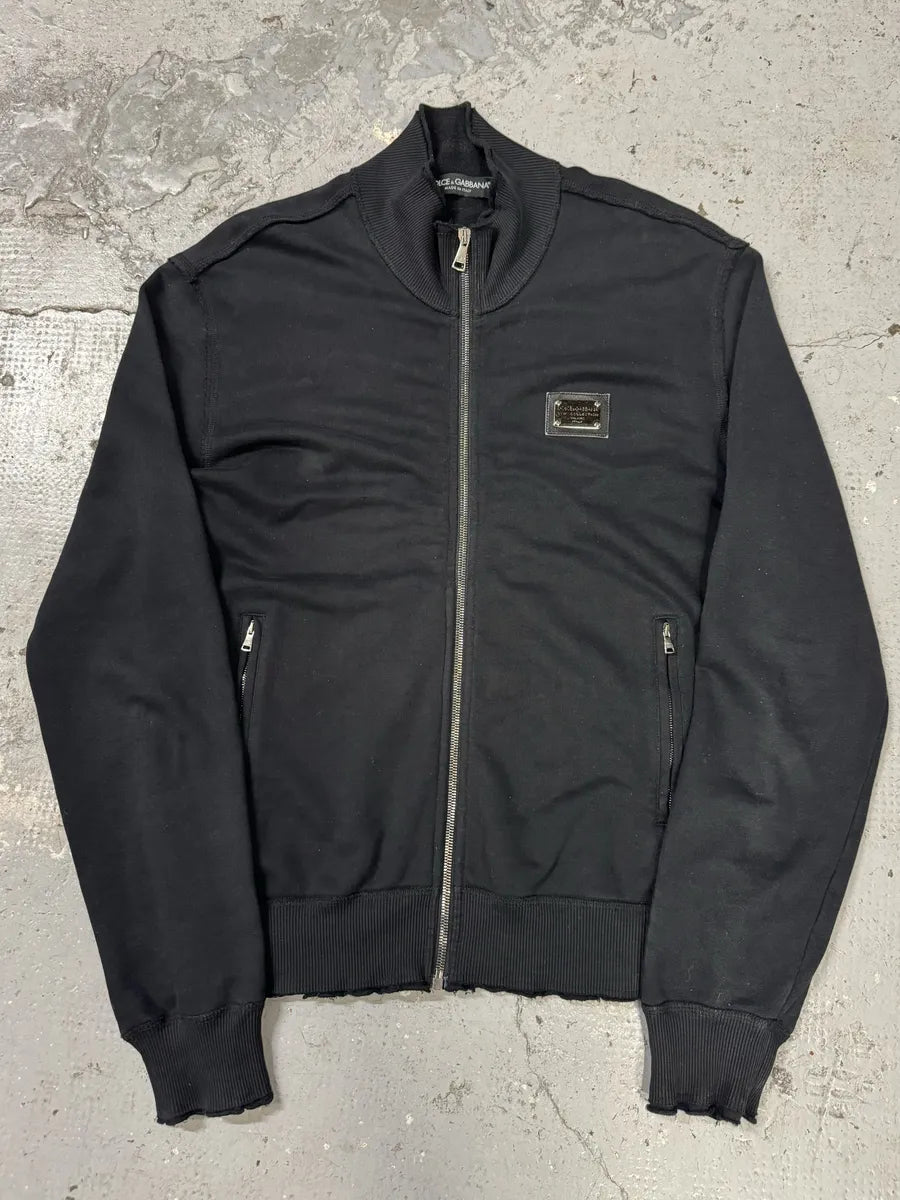 2000s Dolce & Gabbana Black Distressed Zip-up Sweater (M) NVOUQPC 0