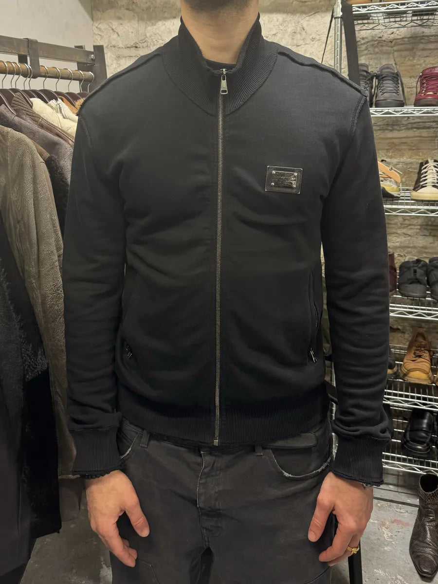 2000s Dolce & Gabbana Black Distressed Zip-up Sweater (M) NVOUQPC 2