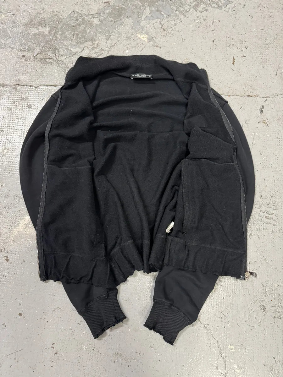 2000s Dolce & Gabbana Black Distressed Zip-up Sweater (M) NVOUQPC 6