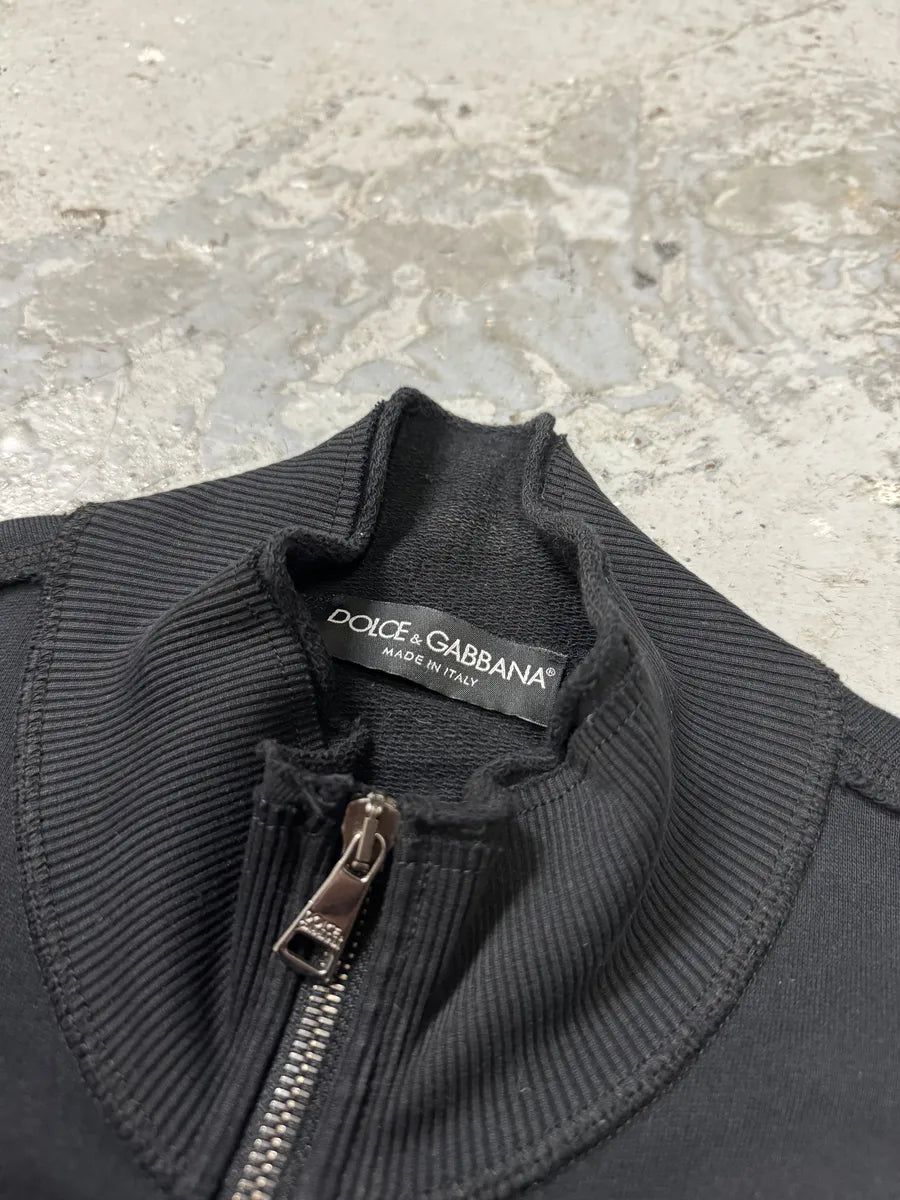 2000s Dolce & Gabbana Black Distressed Zip-up Sweater (M) NVOUQPC 8