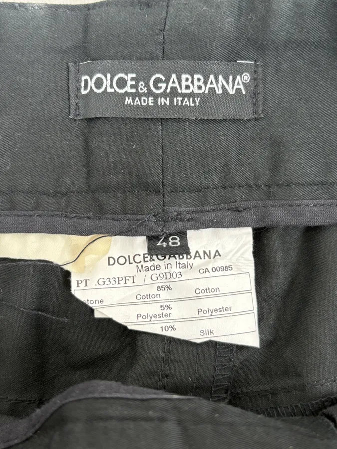 2000s Dolce & Gabbana Black Double Waisted Tailored Pants gvwRhbl 8