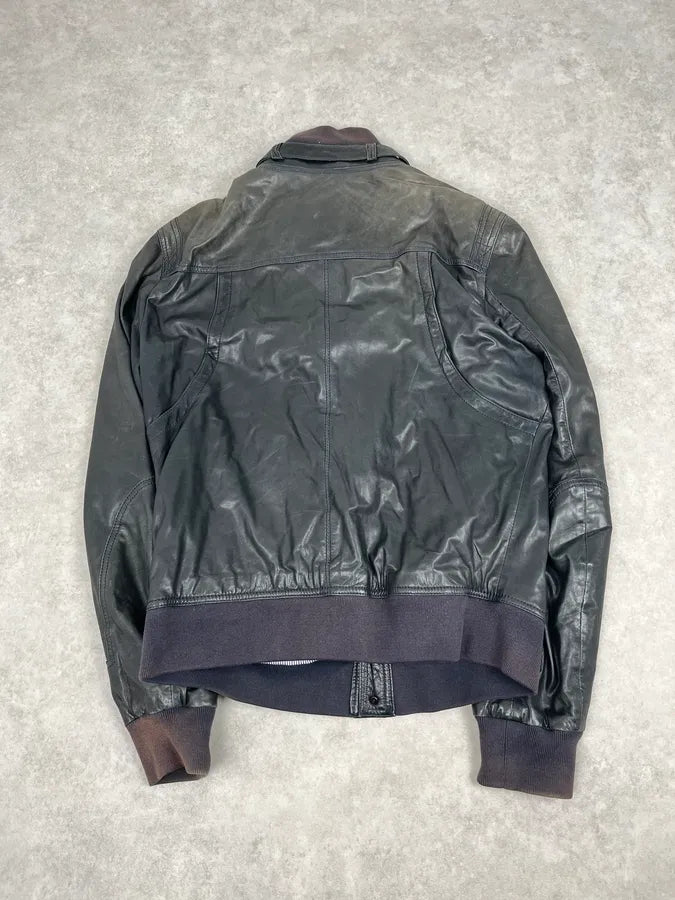 2000s Dolce & Gabbana Black Detachable Collar Leather Jacket hAdXqEd 5