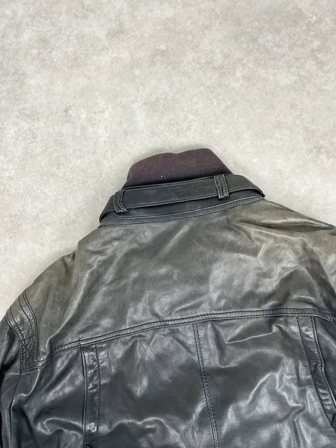 2000s Dolce & Gabbana Black Detachable Collar Leather Jacket hAdXqEd 6