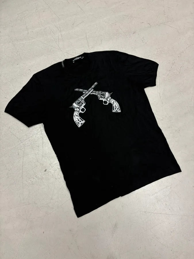 AW2016 Dolce & Gabbana Black Dual Guns T-Shirt KbDggTQ 3
