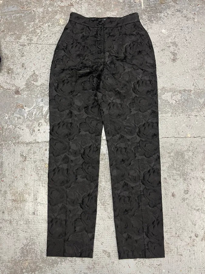 2000s Dolce & Gabbana Black Embroidered Pants CFHebkp 1