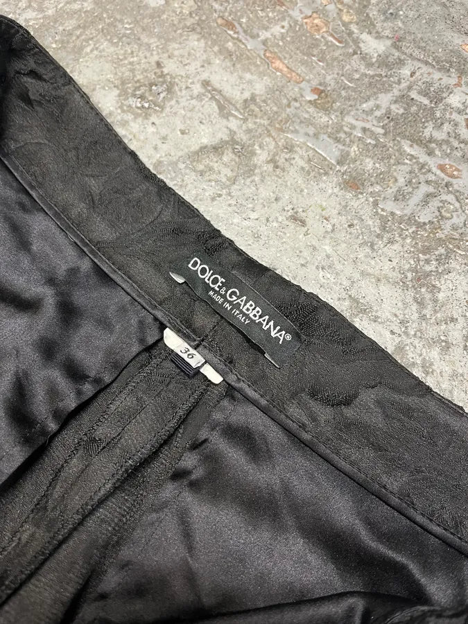 2000s Dolce & Gabbana Black Embroidered Pants CFHebkp 5
