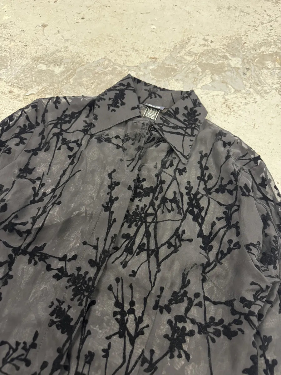 2000s Dolce & Gabbana Black Embroidered Transparent Shirt DIMBFxJ 7