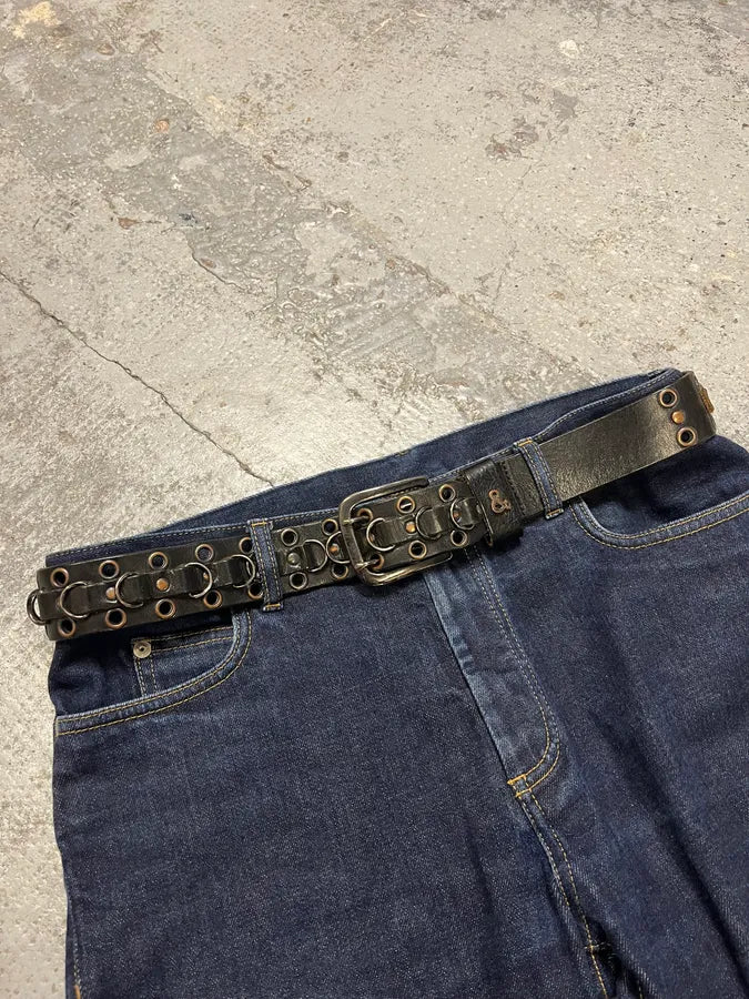 2000s Dolce & Gabbana Black Eyled Leather Belt GZpXbHv 1