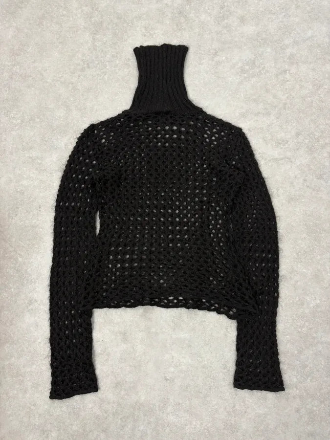 2000s Dolce & Gabbana Black Fishnet Turtleneck UgIxmfb 7