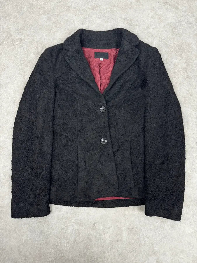 2000s Dolce & Gabbana Black Fur Blazer Jacket VNYhZsk 0