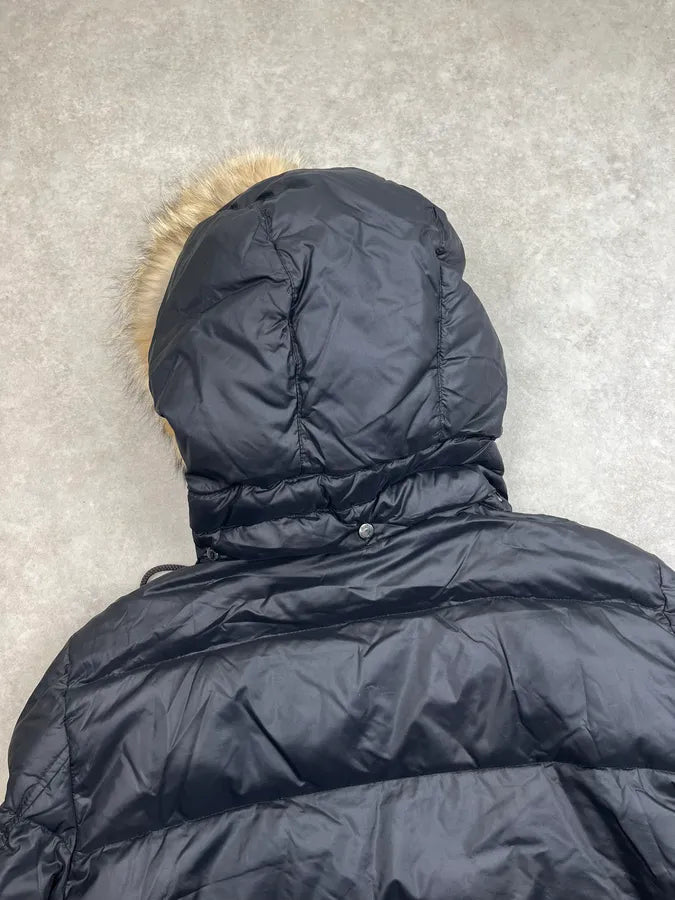 AW2003 Dolce & Gabbana Black Fur Detachable Hood Puffer Jacket VgxZyXC 6