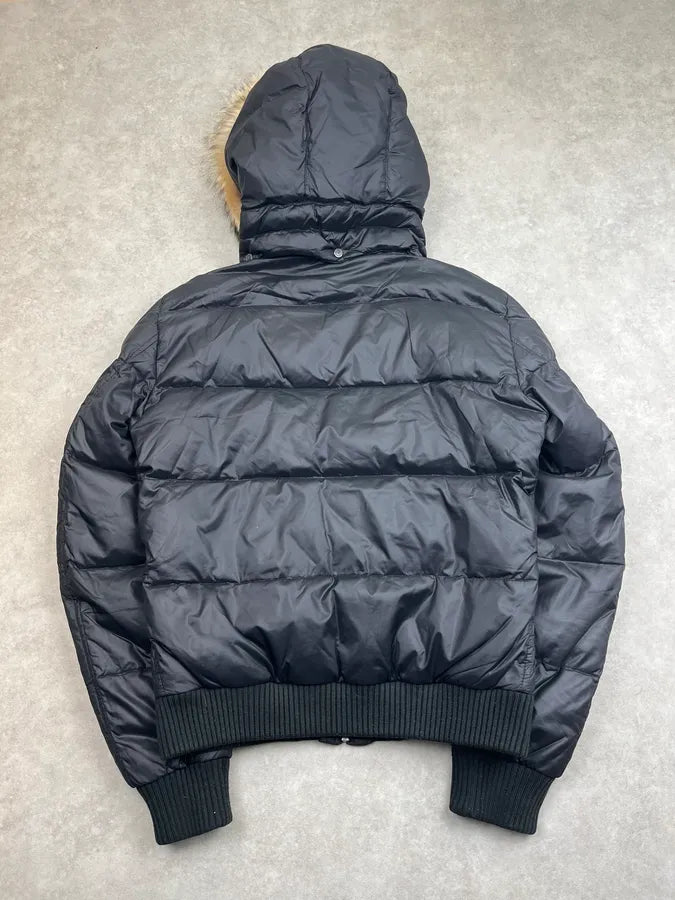 AW2003 Dolce & Gabbana Black Fur Detachable Hood Puffer Jacket VgxZyXC 5