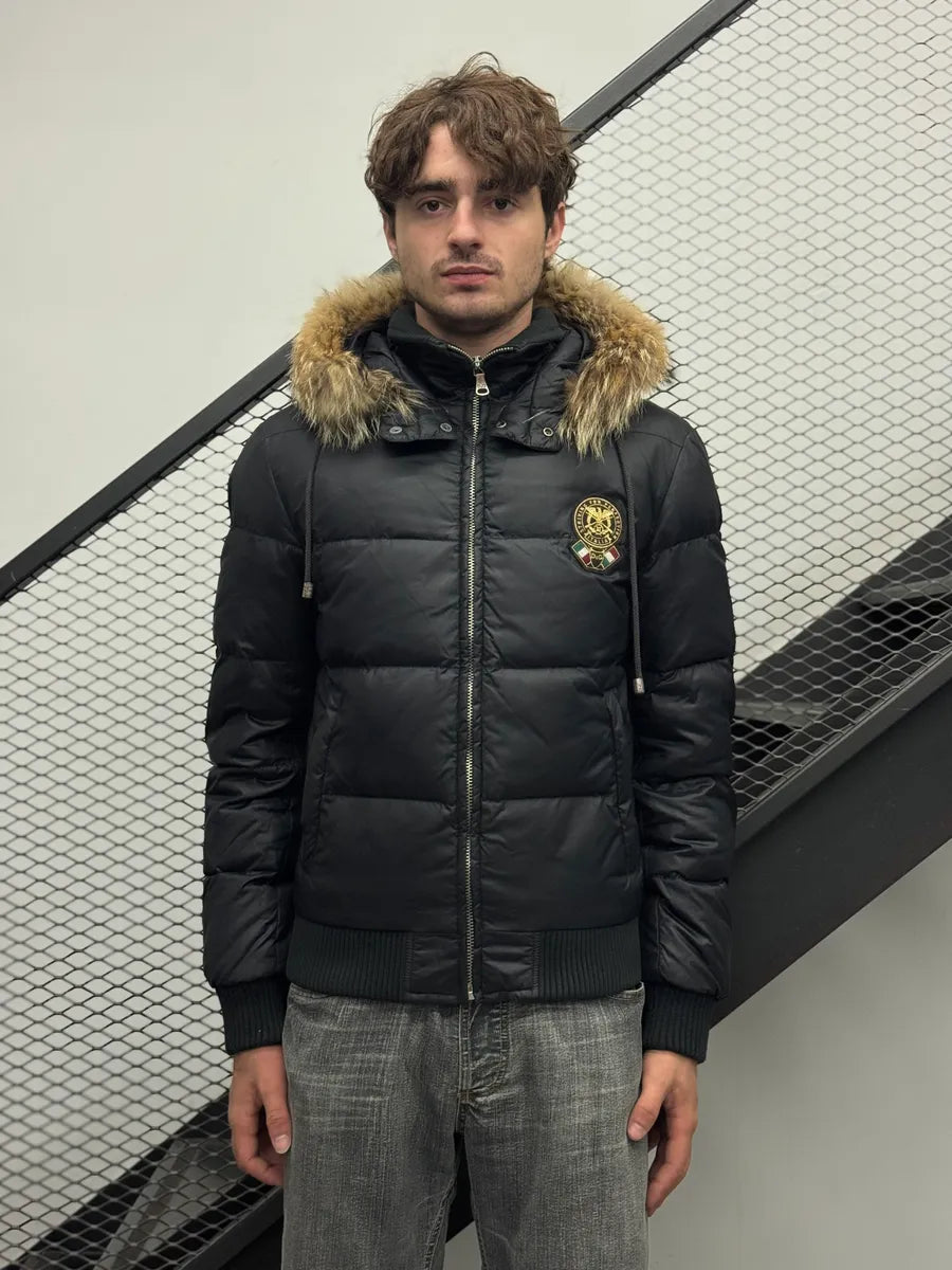 AW2003 Dolce & Gabbana Black Fur Detachable Hood Puffer Jacket VgxZyXC 1