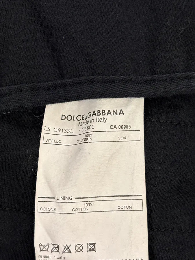 2000s Dolce & Gabbana Black Grid Leather Jacket FuzMbvJ 10