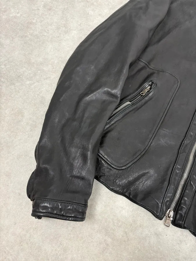2010s Dolce & Gabbana Black Hooded Biker Leather Jacket mnVXLxS 7