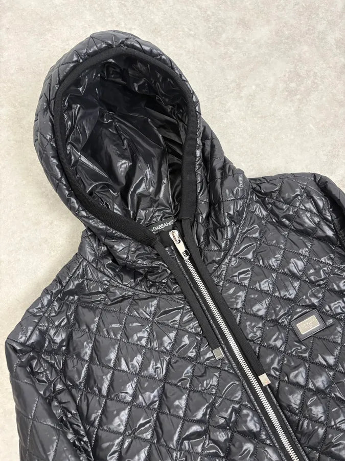 2000s Dolce & Gabbana Black Hooded Quilted Puffer Jacket KSyNjlv 4
