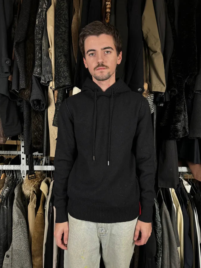 2000s Dolce & Gabbana Black Hooded Wool Sweater cHyPIsW 1