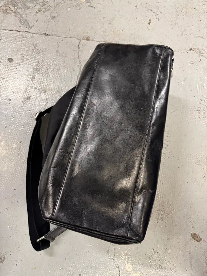 2000s Dolce & Gabbana Black Hybrid Leather Nylon Shoulder Bag WUuhYqU 9