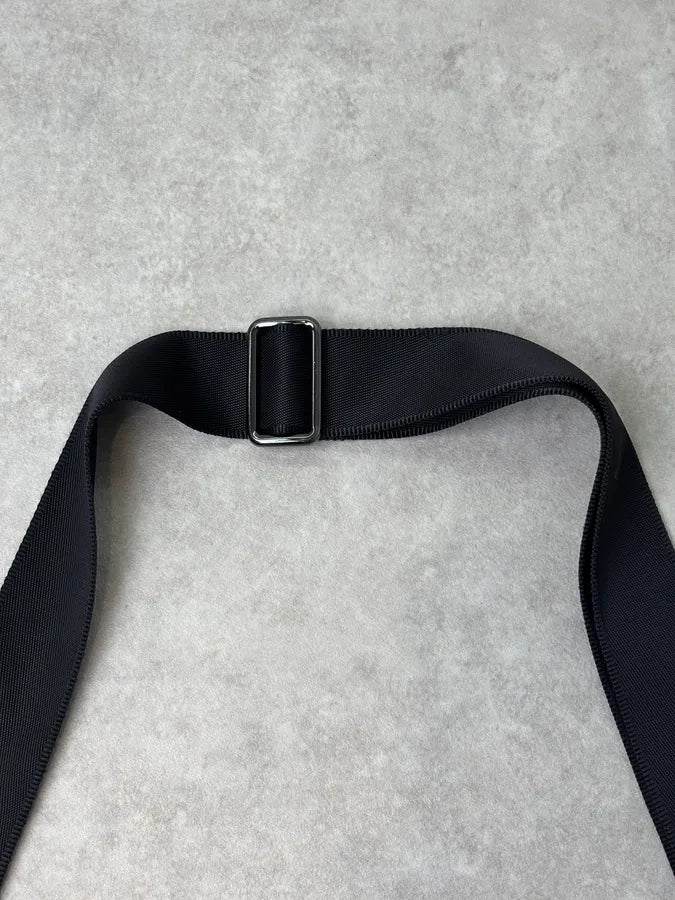2000s Dolce & Gabbana Black Hybrid Leather Shoulder Bag vvDqrYZ 8