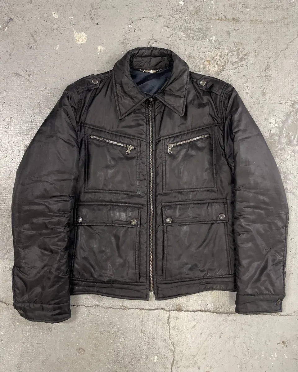 2000s Dolce & Gabbana Black Hybrid Nylon & Leather Jacket (M/L) 0