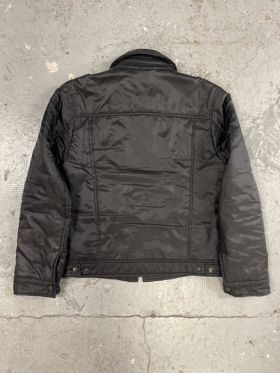 2000s Dolce & Gabbana Black Hybrid Nylon & Leather Jacket (M/L) 1