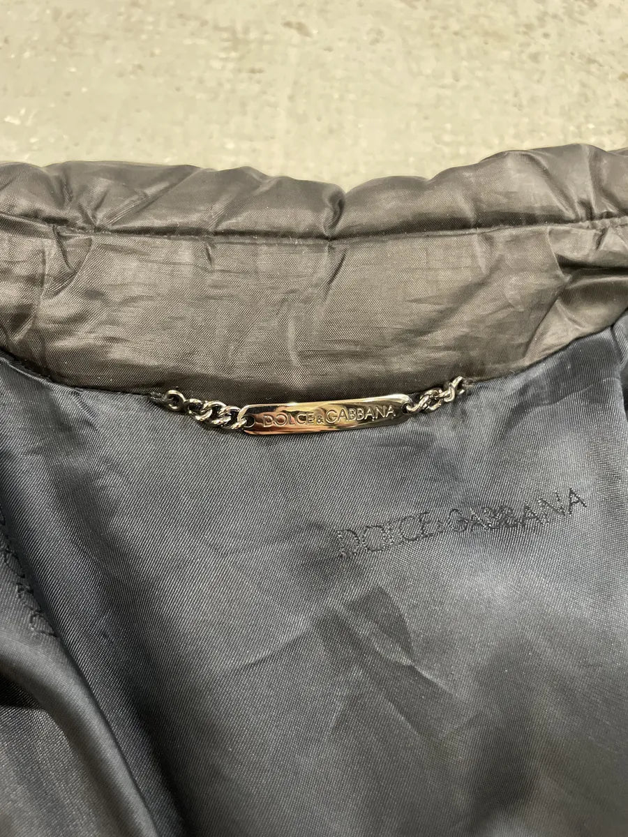 2000s Dolce & Gabbana Black Hybrid Nylon & Leather Jacket (M/L) 6