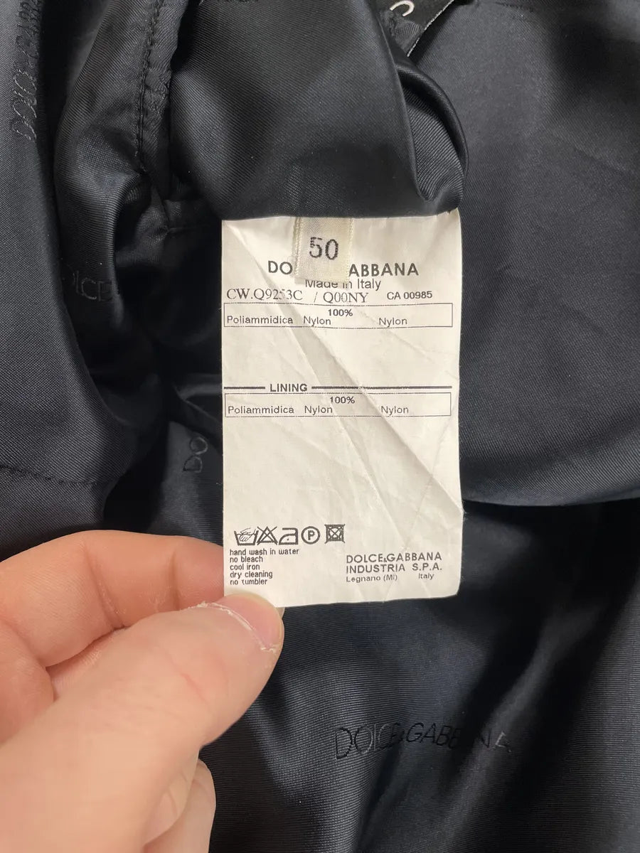 2000s Dolce & Gabbana Black Hybrid Nylon & Leather Jacket (M/L) 7