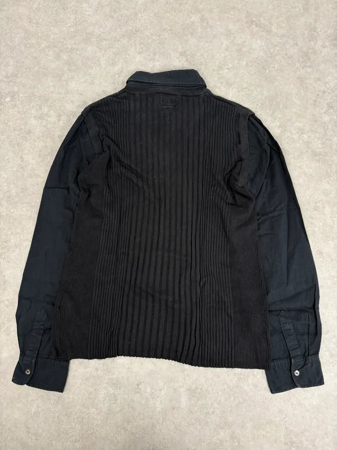 2000s Dolce & Gabbana Black Hybrid Shirt Sweater EHLKvxy 3