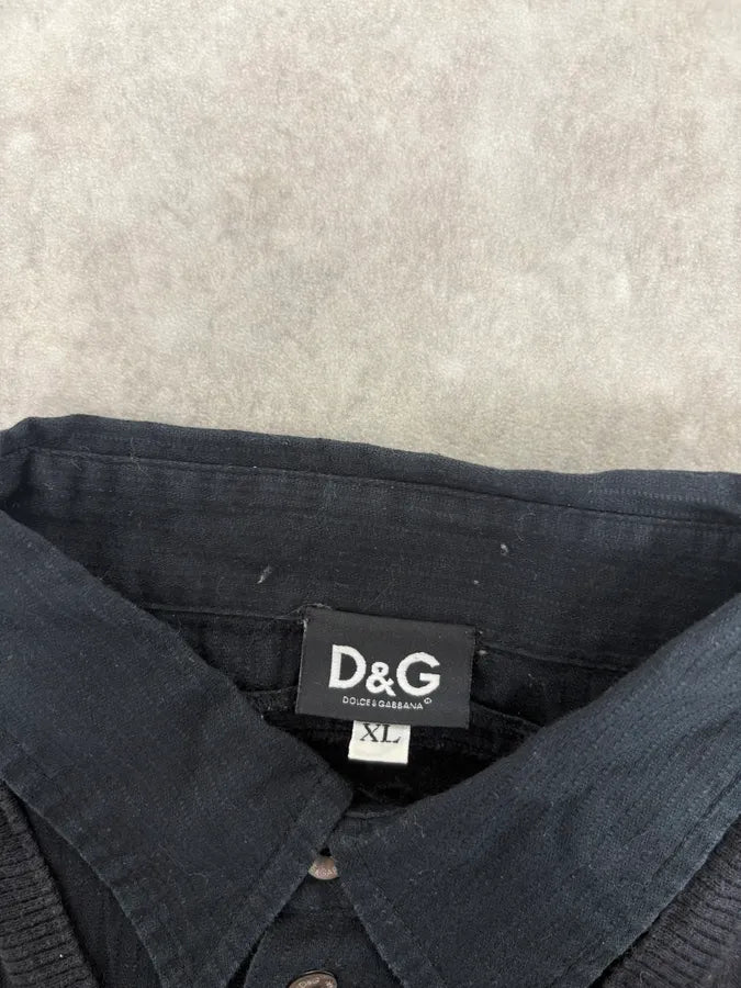 2000s Dolce & Gabbana Black Hybrid Shirt Sweater EHLKvxy 5