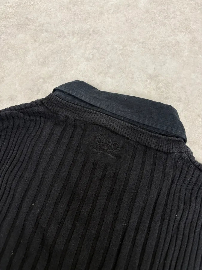 2000s Dolce & Gabbana Black Hybrid Shirt Sweater EHLKvxy 6