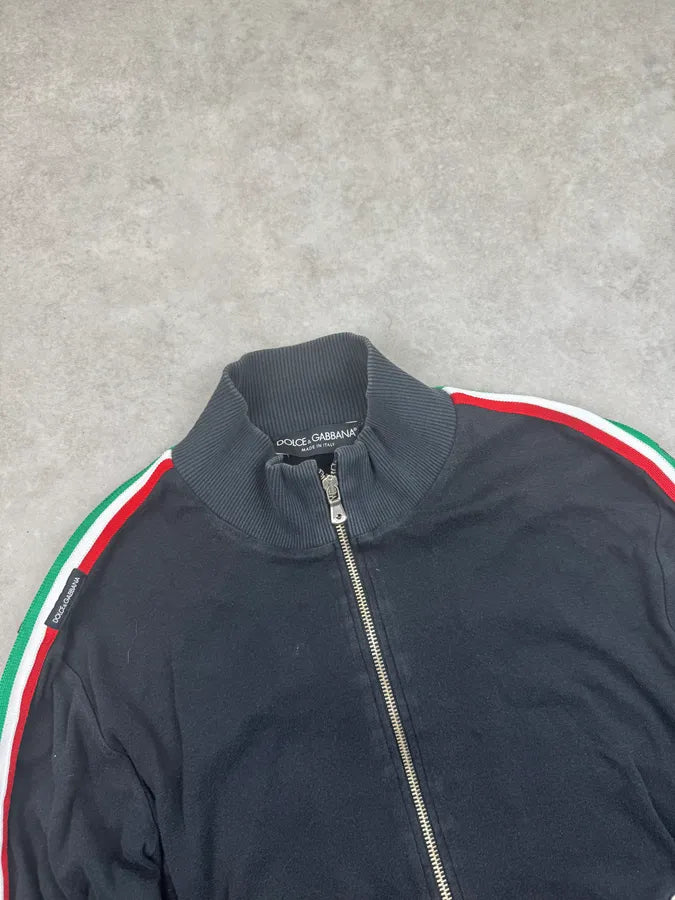 2000s Dolce & Gabbana Black Italian Stripes Zip Sweater GeplOha 4