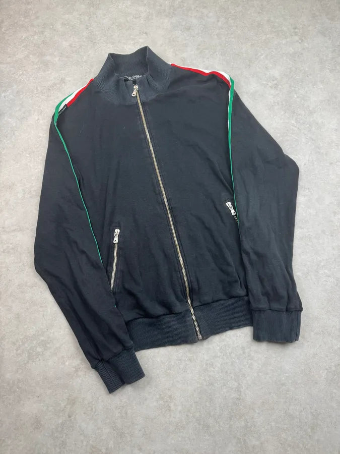 2000s Dolce & Gabbana Black Italian Stripes Zip Sweater GeplOha 6