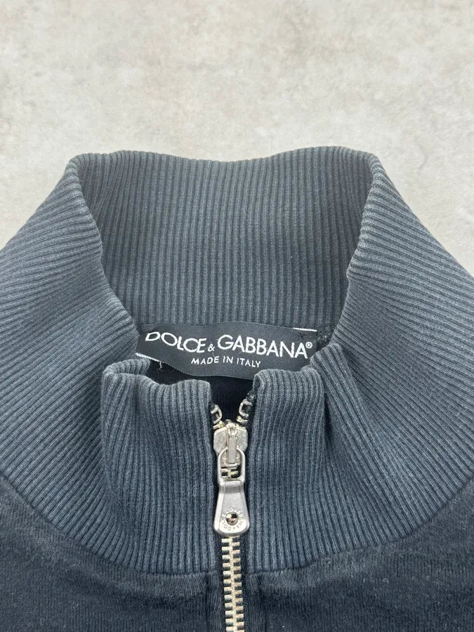 2000s Dolce & Gabbana Black Italian Stripes Zip Sweater GeplOha 5