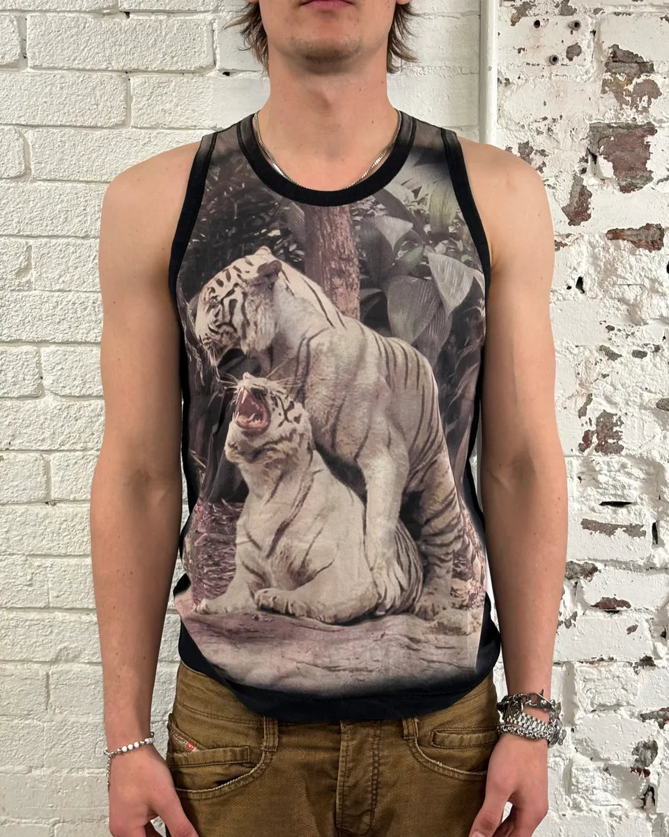 2000s Dolce & Gabbana Black Jungle Print Tank Top rKXQEyS 1