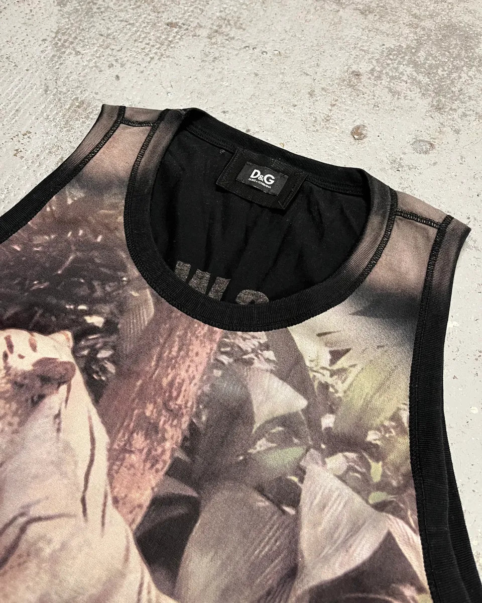 2000s Dolce & Gabbana Black Jungle Print Tank Top rKXQEyS 4