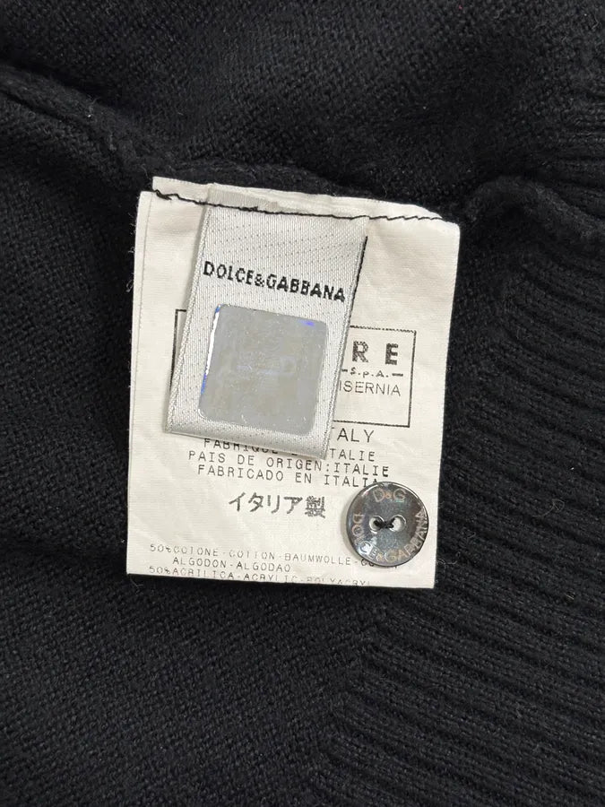 2000s Dolce & Gabbana Black Lace Button Up Wool Cardigan ZQHPEpd 9