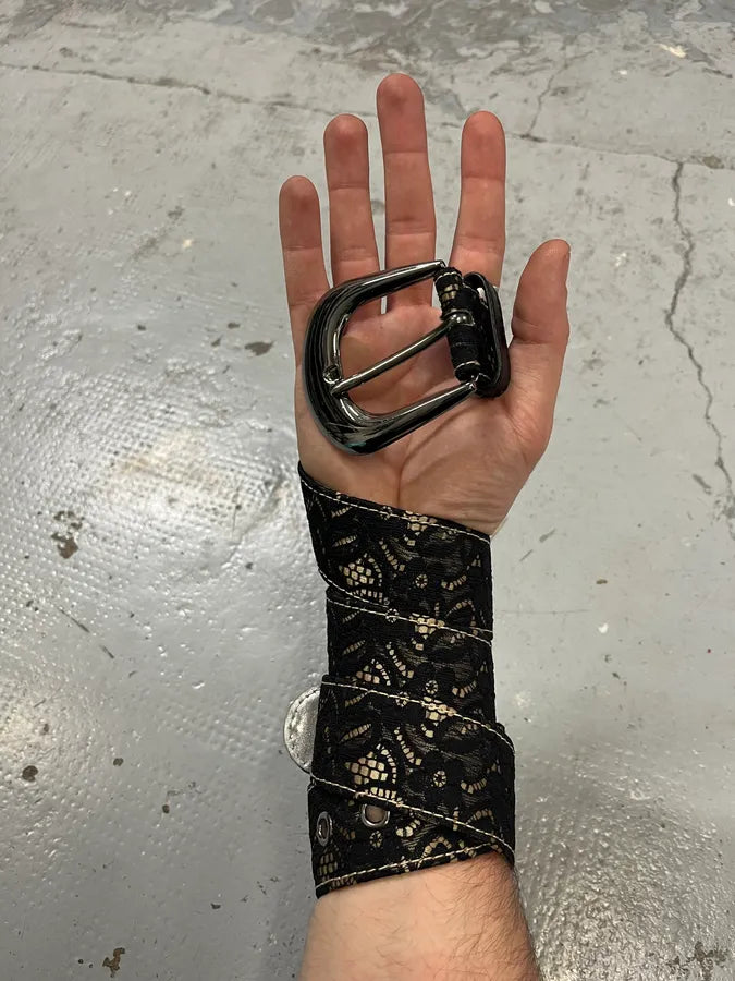 2000s Dolce & Gabbana Black Lace Leather Belt BVKREzL 0