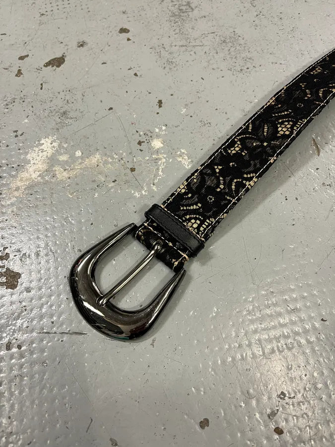 2000s Dolce & Gabbana Black Lace Leather Belt BVKREzL 4