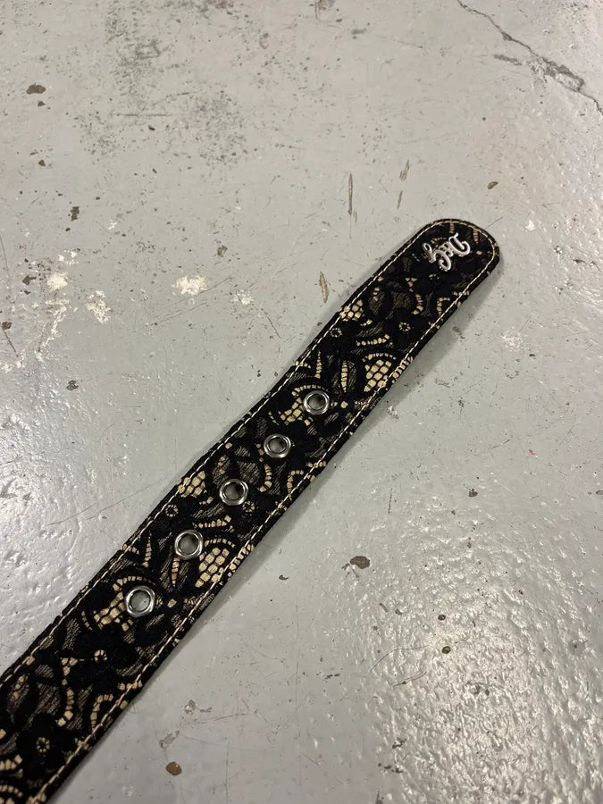 2000s Dolce & Gabbana Black Lace Leather Belt BVKREzL 5