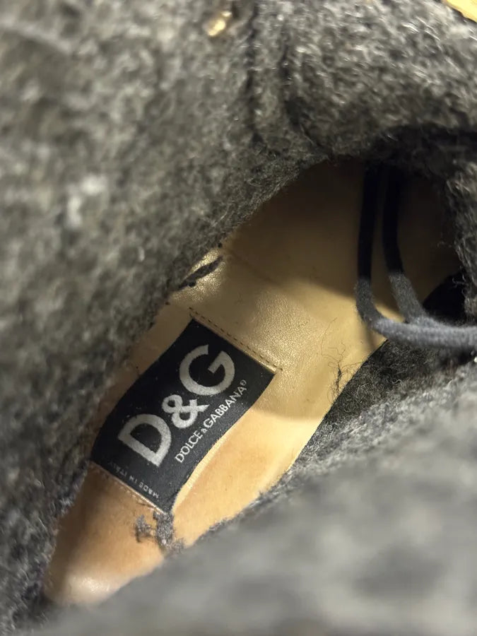 2000s Dolce & Gabbana Black Laced Leather Boots LenrAcv 8