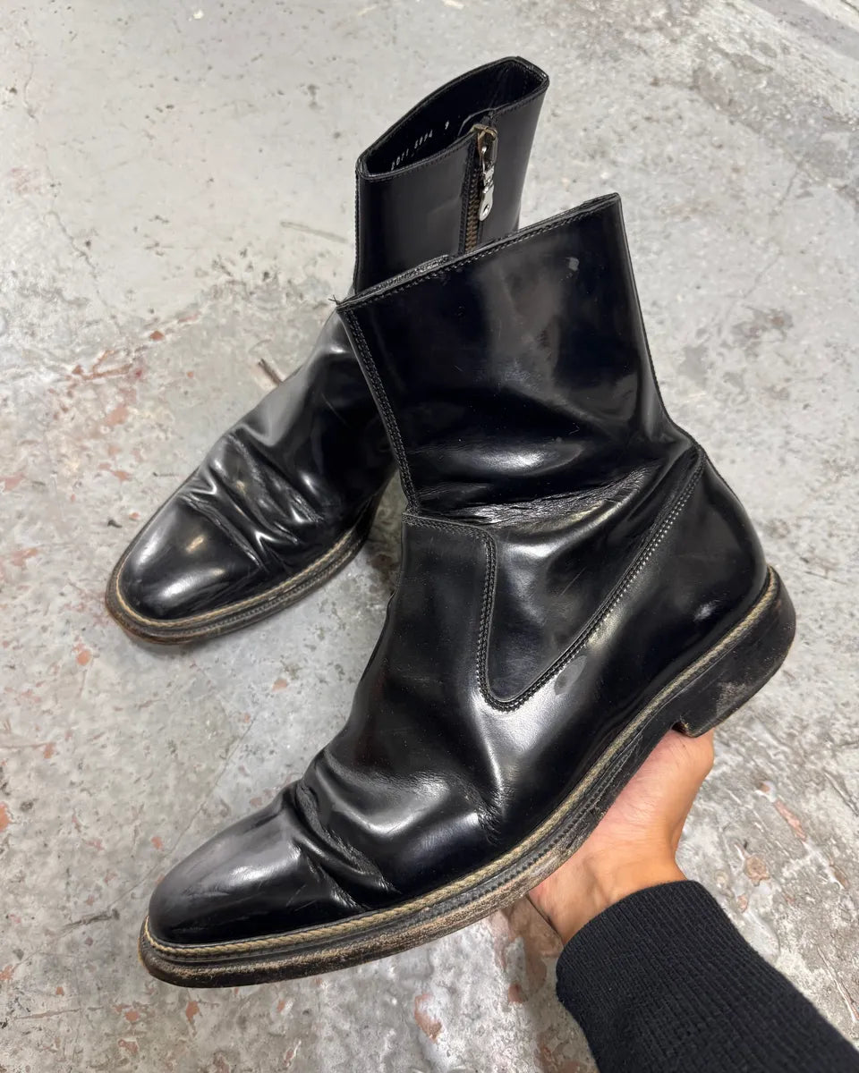 2000s Dolce & Gabbana Black Leather Ankle Boots MEoBrqP 0