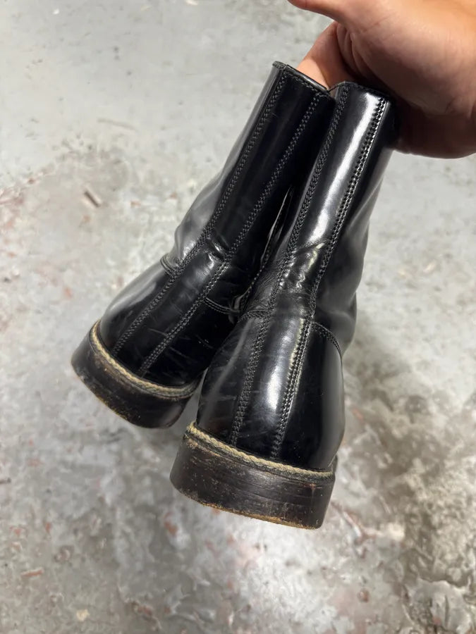 2000s Dolce & Gabbana Black Leather Ankle Boots MEoBrqP 4