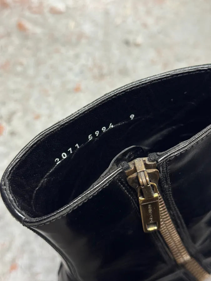 2000s Dolce & Gabbana Black Leather Ankle Boots MEoBrqP 5