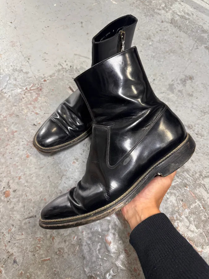 2000s Dolce & Gabbana Black Leather Ankle Boots MEoBrqP 6