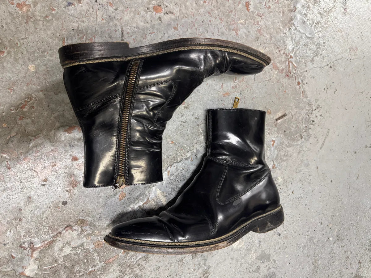 2000s Dolce & Gabbana Black Leather Ankle Boots MEoBrqP 7