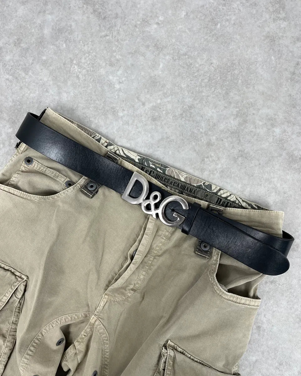 2000s Dolce & Gabbana Black Leather Belt jJHLnvz 0