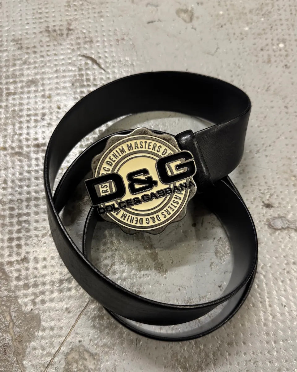 2000s Dolce & Gabbana Black Leather Belt (OS) fXZGLwp 0