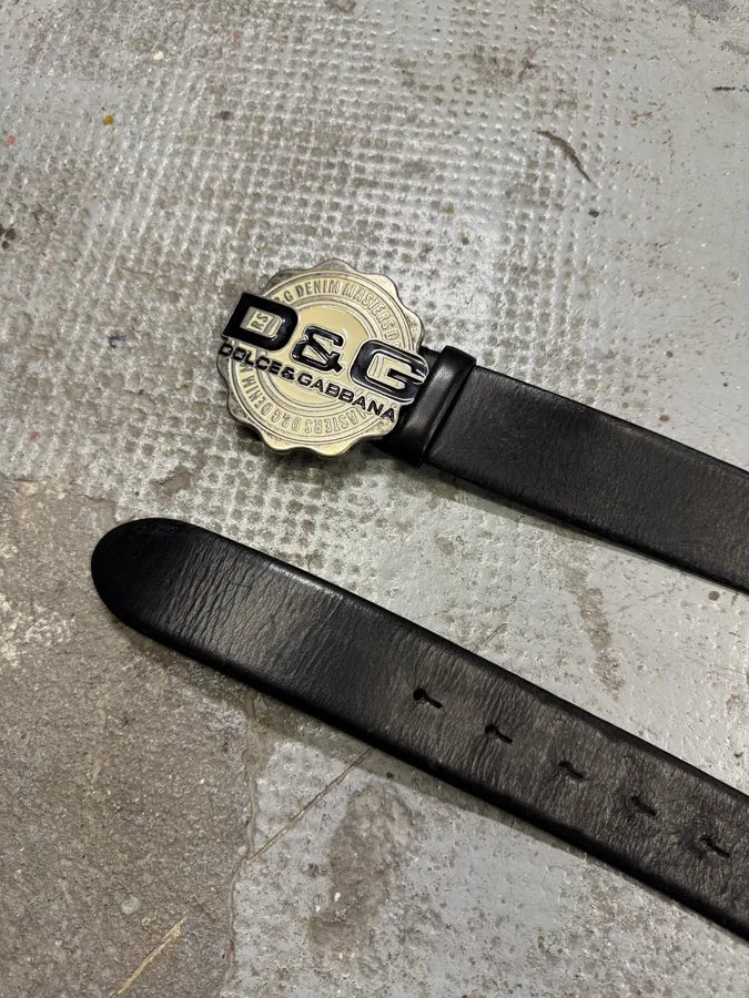 2000s Dolce & Gabbana Black Leather Belt (OS) fXZGLwp 2
