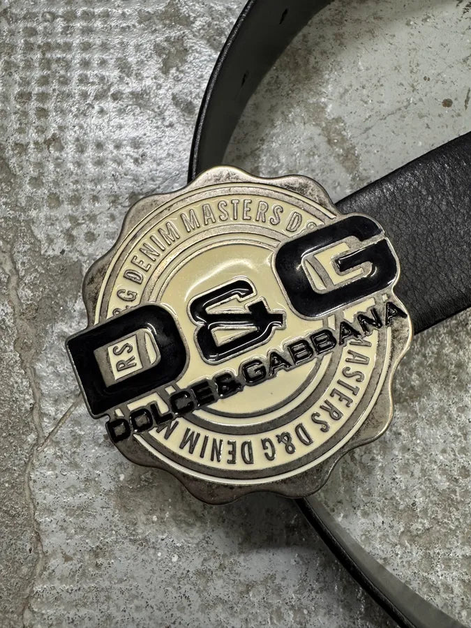 2000s Dolce & Gabbana Black Leather Belt (OS) fXZGLwp 3